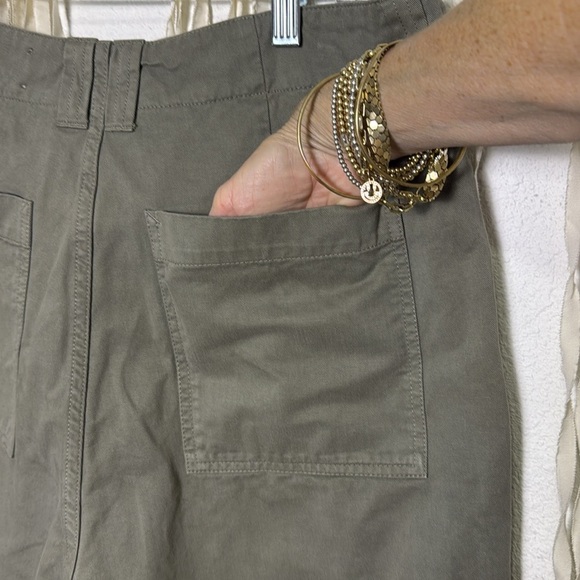 Miles Leon Olive Green Cotton Adjustable Waist Patch Pocket Chino Trouser UK32 - Picture 8 of 16